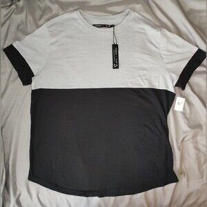 Men's Edgar and Ash Colorblock Short Sleeve Shirt Gray Black XL